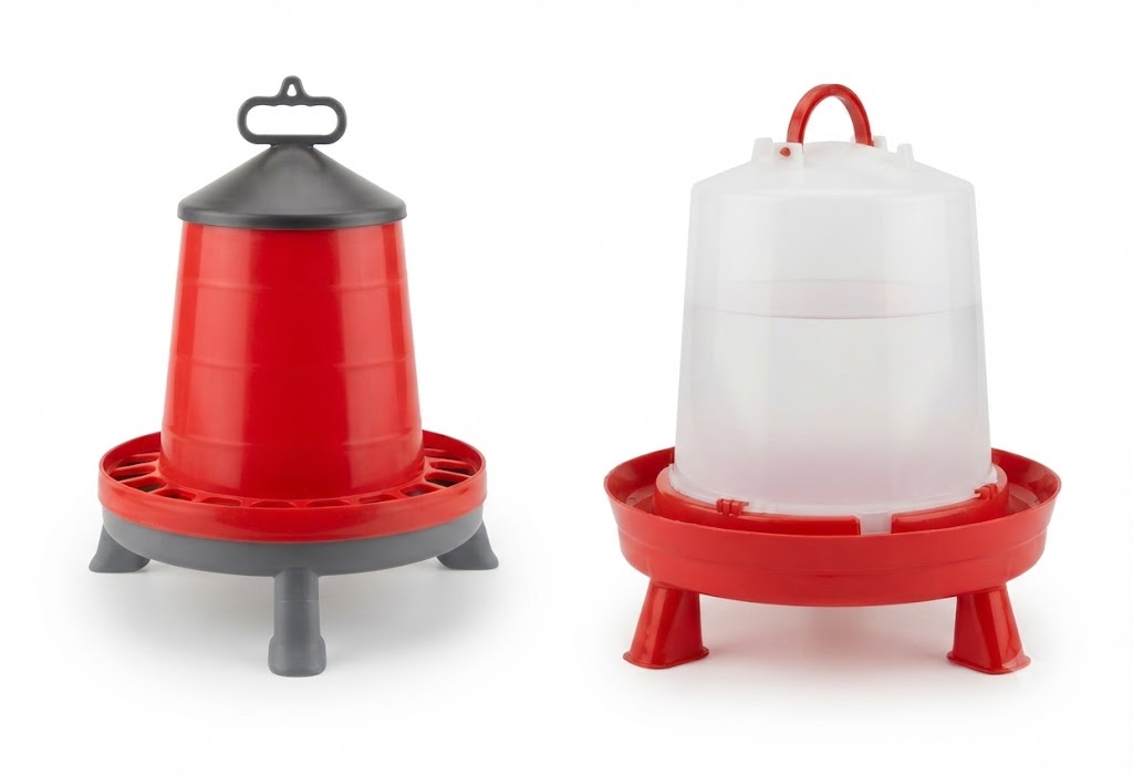 Tavuk Yemliği 12 Kg & Tavuk Suluğu 12 LT Ayaklı Set (Kanatlı Hayvanlar İçin)